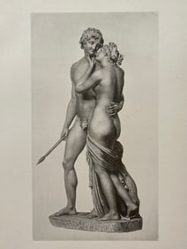 ANTIQUE PRINT AFTER ANTONIO CANOVA "VENUS & ADONIS"