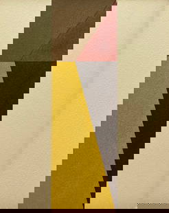 VINTAGE GEOMETRIC PAINTING: ORIGINAL OIL ON PAPER BOARD. SIZE: 8 X 10 INCHES APPROX. PAINTING IS UNFRAMED. SHIPPING IN THE U.S VIA USPS PRIORITY MAIL $18