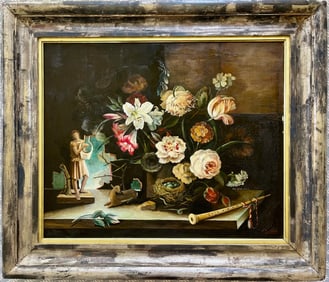 FLORAL STILL LIFE OIL ON CANVAS SIGNED CASTOU (Germany, 1899 - 1978)