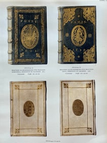 Original Antique Lithograph Antique Bookbinding Office library Decor