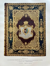 Original Antique Lithograph Antique Bookbinding Office Library Decor