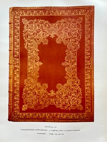 Original Antique Lithograph Antique Bookbinding Office Library Decor