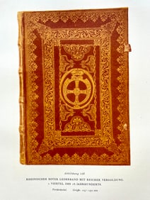 Original Antique Lithograph Antique Bookbinding Office Library Decor