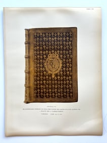 Original Antique Lithograph Antique Bookbinding Office Library Decor