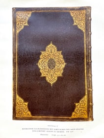 Original Antique Lithograph Antique Bookbinding Office Library Decor