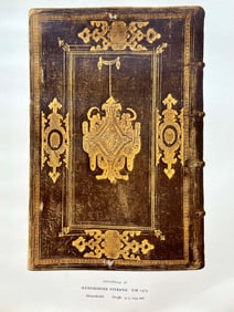 Original Antique Lithograph Antique Bookbinding Office Library Decor