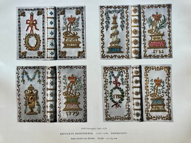 Original Antique Lithograph Antique Bookbinding Office Library Decor