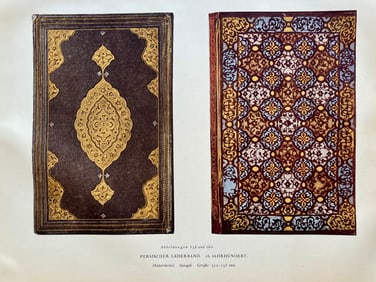 Original Antique Lithograph Antique Bookbinding Office Library Decor