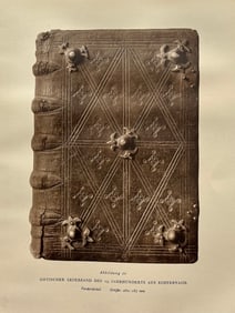 Original Antique Lithograph Antique Bookbinding Office Library Decor