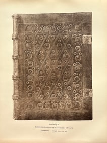 Original Antique Lithograph Antique Bookbinding Office Library Decor