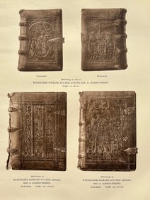 Original Antique Lithograph Antique Bookbinding Office Library Decor