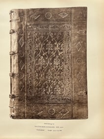 Original Antique Lithograph Antique Bookbinding Office Library Decor