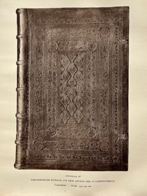 Original Antique Lithograph Antique Bookbinding Office Library Decor