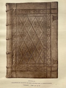 Original Antique Lithograph Antique Bookbinding Office Library Decor
