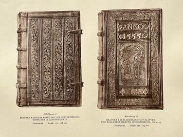 Original Antique Lithograph Antique Bookbinding Office Library Decor