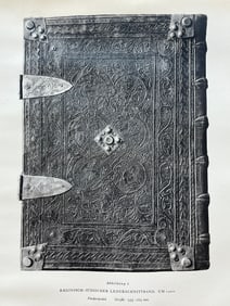 Original Antique Lithograph Antique Bookbinding Office Library Decor