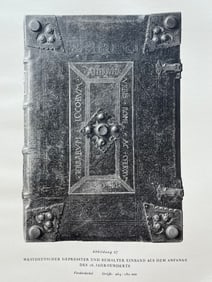 Original Antique Lithograph Antique Bookbinding Office Library Decor