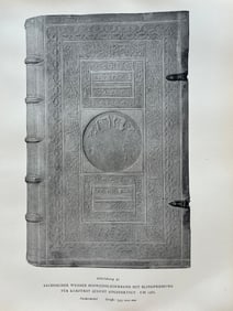 Original Antique Lithograph Antique Bookbinding Office Library Decor
