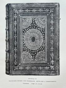 Original Antique Lithograph Antique Bookbinding Office Library Decor