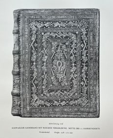 Original Antique Lithograph Antique Bookbinding Office Library Decor