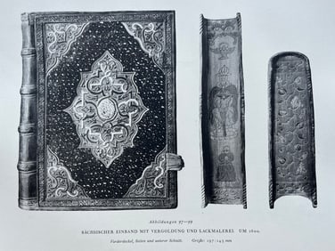 Original Antique Lithograph Antique Bookbinding Office Library Decor