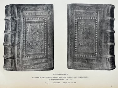 Original Antique Lithograph Antique Bookbinding Office Library Decor
