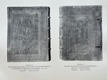 Original Antique Lithograph Antique Bookbinding Office Library Decor