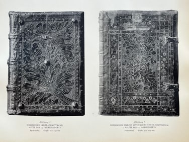 Original Antique Lithograph Antique Bookbinding Office Library Decor