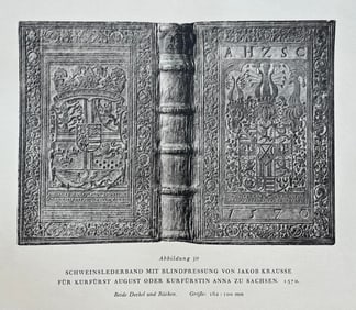 Original Antique Lithograph Antique Bookbinding Office Library Decor