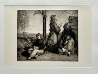 ETCHING PRINT AFTER RAPHAEL "AGONY IN THE GARDEN"
