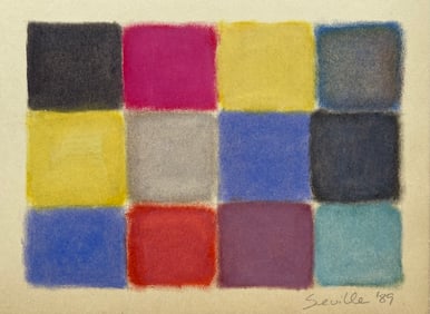 VINTAGE CONTEMPORARY OIL ON PAPER PAINTING