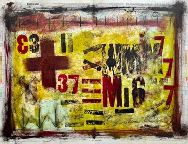 ORIGINAL MIXED MEDIA ON MAP