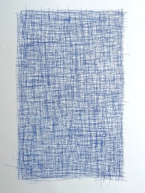 ORIGINAL BLUE INK ON PAPER MINIMALIST DRAWING