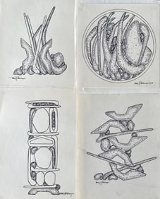 MODERNIST MARY PREMINGER GROUP OF 4 DRAWINGS