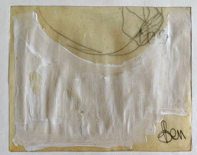 CONTEMPORARY MIXED MEDIA DRAWING: Graphite and acrylic on tracing paper,presented in white paper mount. Painting Size: 5.3 X 4.2 inches approx. Mount Size: 9.5 X 9.5 inches. SHIPPING IN THE U.S VIA USPS PRIORITY MAIL $14