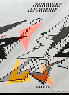 ALEXANDER CALDER ORIGINAL VINTAGE DERRIERE LE MIROIR COVER LITHOGRAPH: Alexander Calder Original Derriere Le Miroir lithograph. Size: 11 X 15 Inches. Unframed. PRINTED FRANCE 1963. MAEGHT EDITEUR.