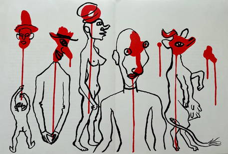 ALEXANDER CALDER ORIGINAL VINTAGE DERRIERE LE MIROIR LITHOGRAPH: Alexander Calder Original Derriere Le Miroir double page lithograph. Total sheet size: 22 X 15 Inches Approximately. Centerfold as Issued. Unframed. PRINTED FRANCE 1966. MAEGHT EDITEUR. SHIPPING IN TH