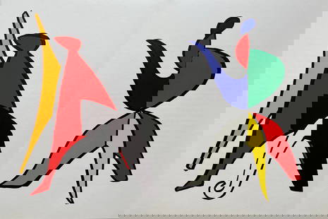 ALEXANDER CALDER ORIGINAL VINTAGE DERRIERE LE MIROIR LITHOGRAPHS: Alexander Calder Original Derriere Le Miroir lithographs. Single lithograph Size: 11 X 15 Inches. Total open sheet size: 22 X 15 Inches Approximately. Centerfold as Issued. Unframed. PRINTED FRANCE 19