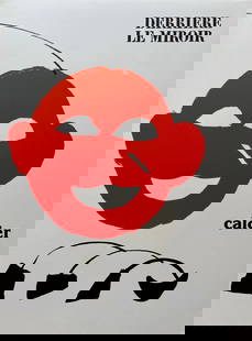 ALEXANDER CALDER ORIGINAL VINTAGE DERRIERE LE MIROIR COVER LITHOGRAPH: Alexander Calder Original Derriere Le Miroir double page lithograph. Total sheet size: 22 X 15 Inches Approximately. Centerfold as Issued. Unframed. PRINTED FRANCE 1976. MAEGHT EDITEUR. SHIPPING IN TH
