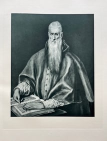 LARGE ETCHING AFTER EL GRECO ST JEROME AS CARDINAL