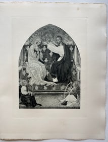 LARGE ETCHING AFTER GIOVANNI DI PAOLO CORONATION VIRGIN