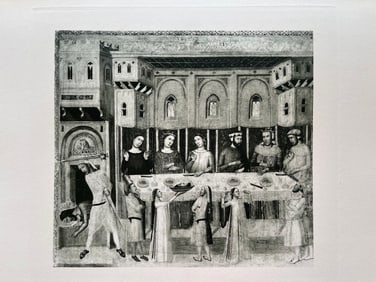 ETCHING AFTR GIOVANNI BARONZIO DA RIMINI FEAST OF HEROD