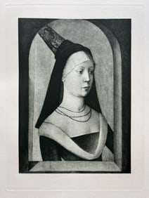 LARGE ETCHING AFTER FRENCH MASTER PORTRAIT OF A WOMAN