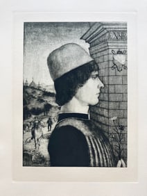 ETCHING AFTER FRANCESCO COSSA PORTRAIT ALESSANDRO