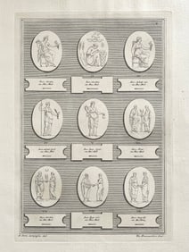 ANTIQUE NEOCLASSICAL ETCHING OF ROMAN CAMEOS