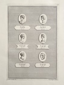 ANTIQUE NEOCLASSICAL ETCHING OF ROMAN CAMEOS