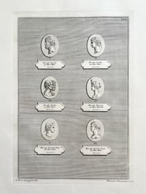 ANTIQUE NEOCLASSICAL ETCHING OF ROMAN CAMEOS