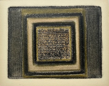 VINTAGE ABSTRACT OIL ON PAPER