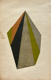 Mid-Century Modern Abstract Oil Painting On Linen Geometric Minimalist