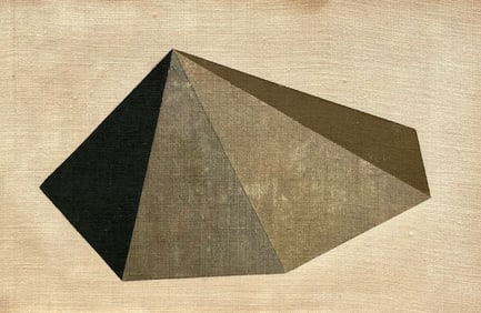 Mid-Century Modern Abstract Oil Painting On Linen Geometric Minimalist